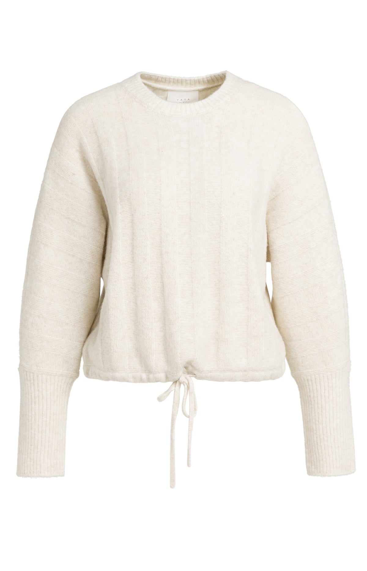 YAYA Rib Sweater Off White Melange