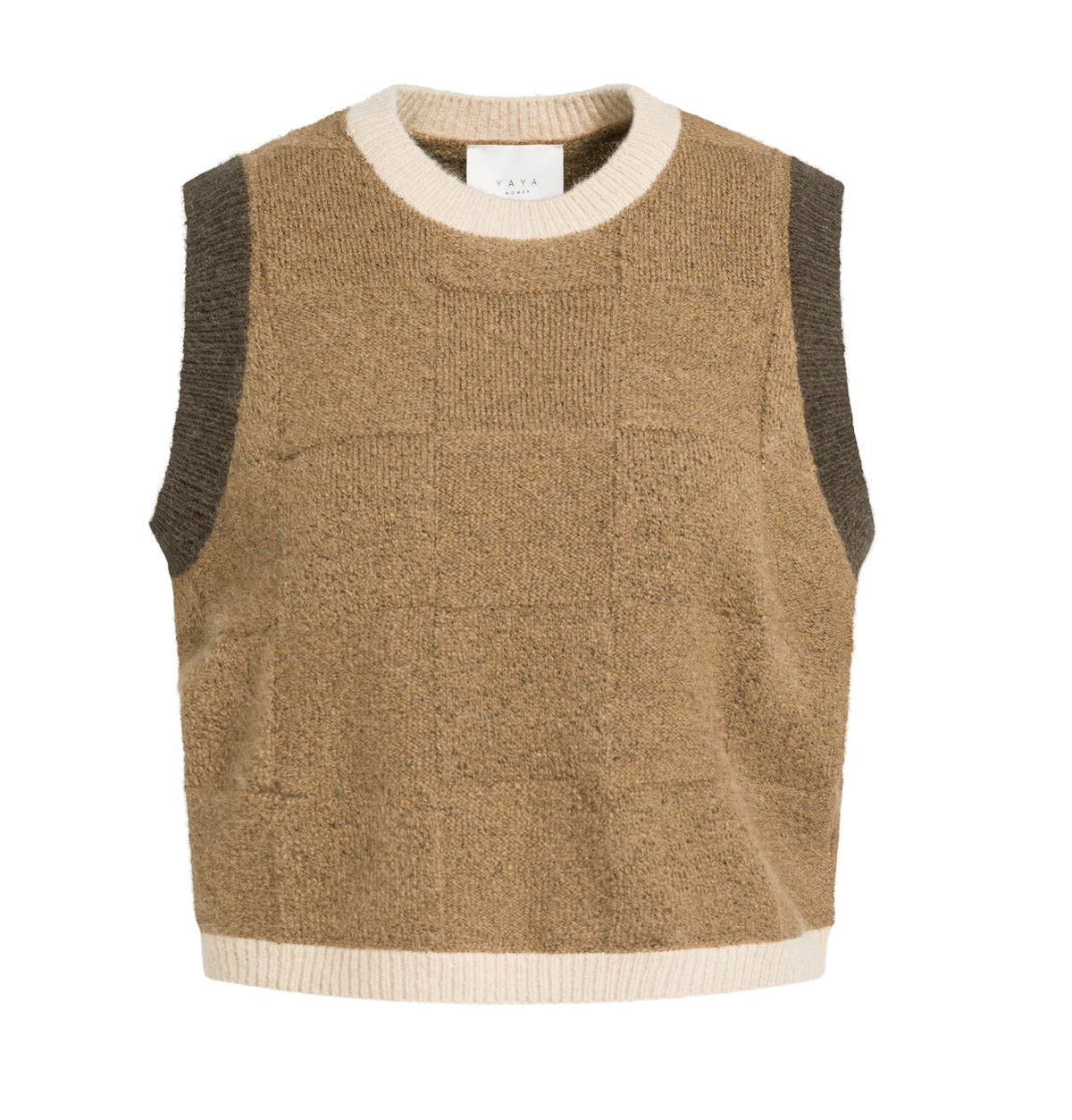 YAYA Spencer Vest Otter Brown Dessin