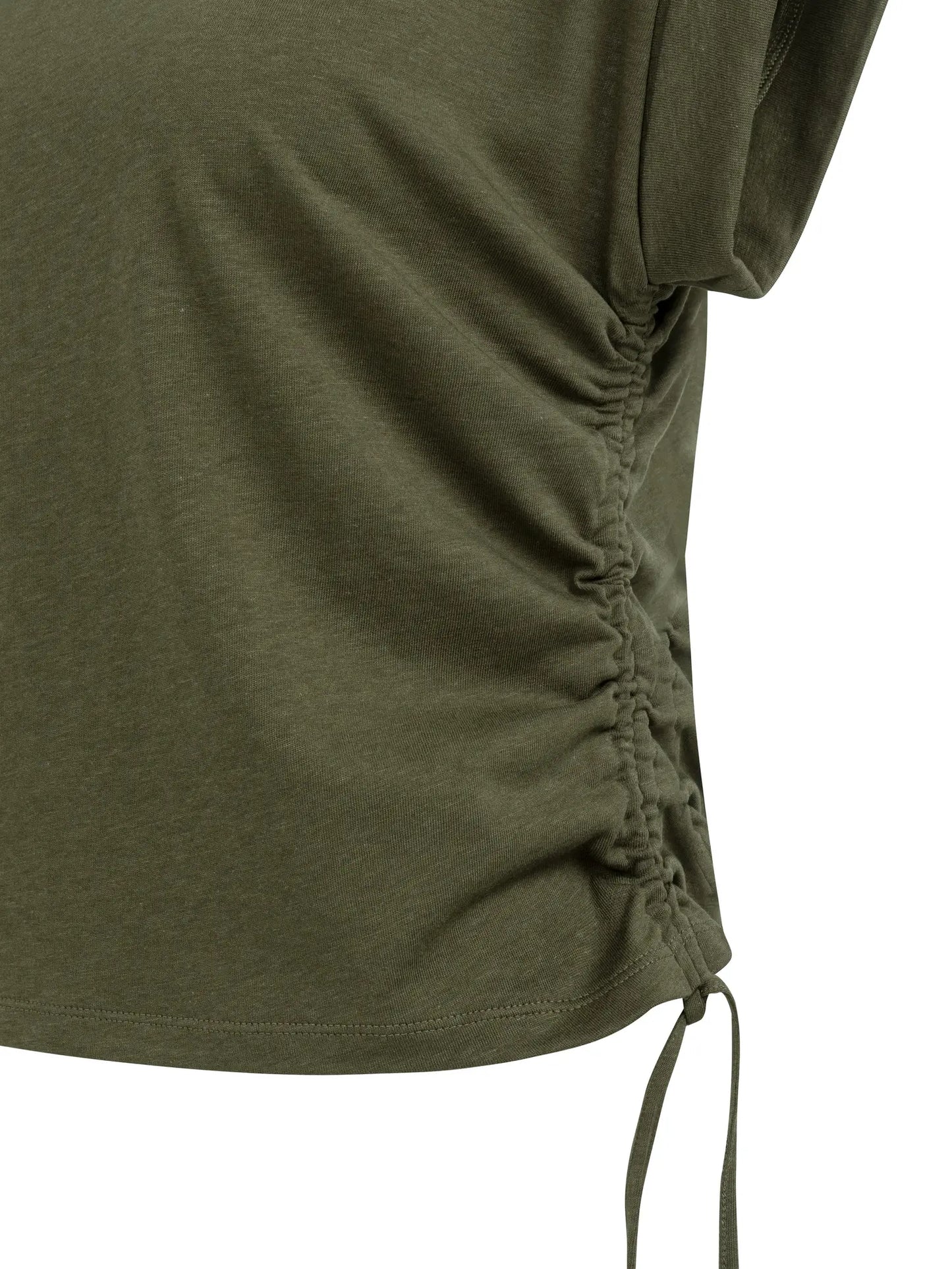 YAYA Cap Sleeve Top-Army Green