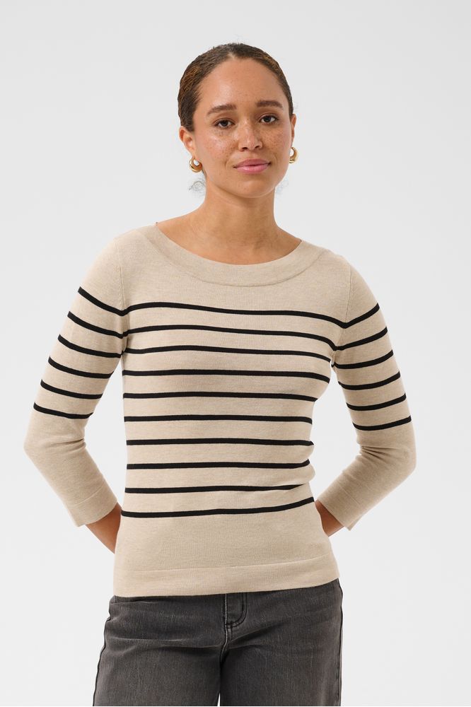 Kaffe KAlizza Boatneck Pullover Feather Gray
