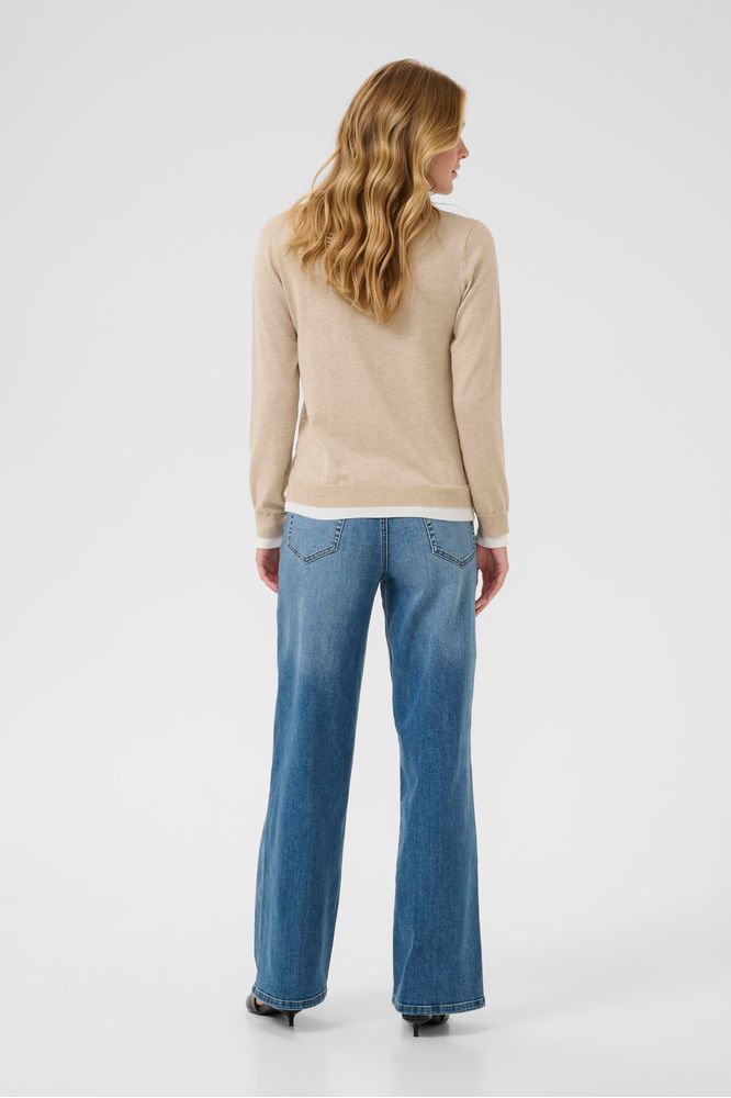 Kaffe KAlizza Contrast Pullover Feather Gray