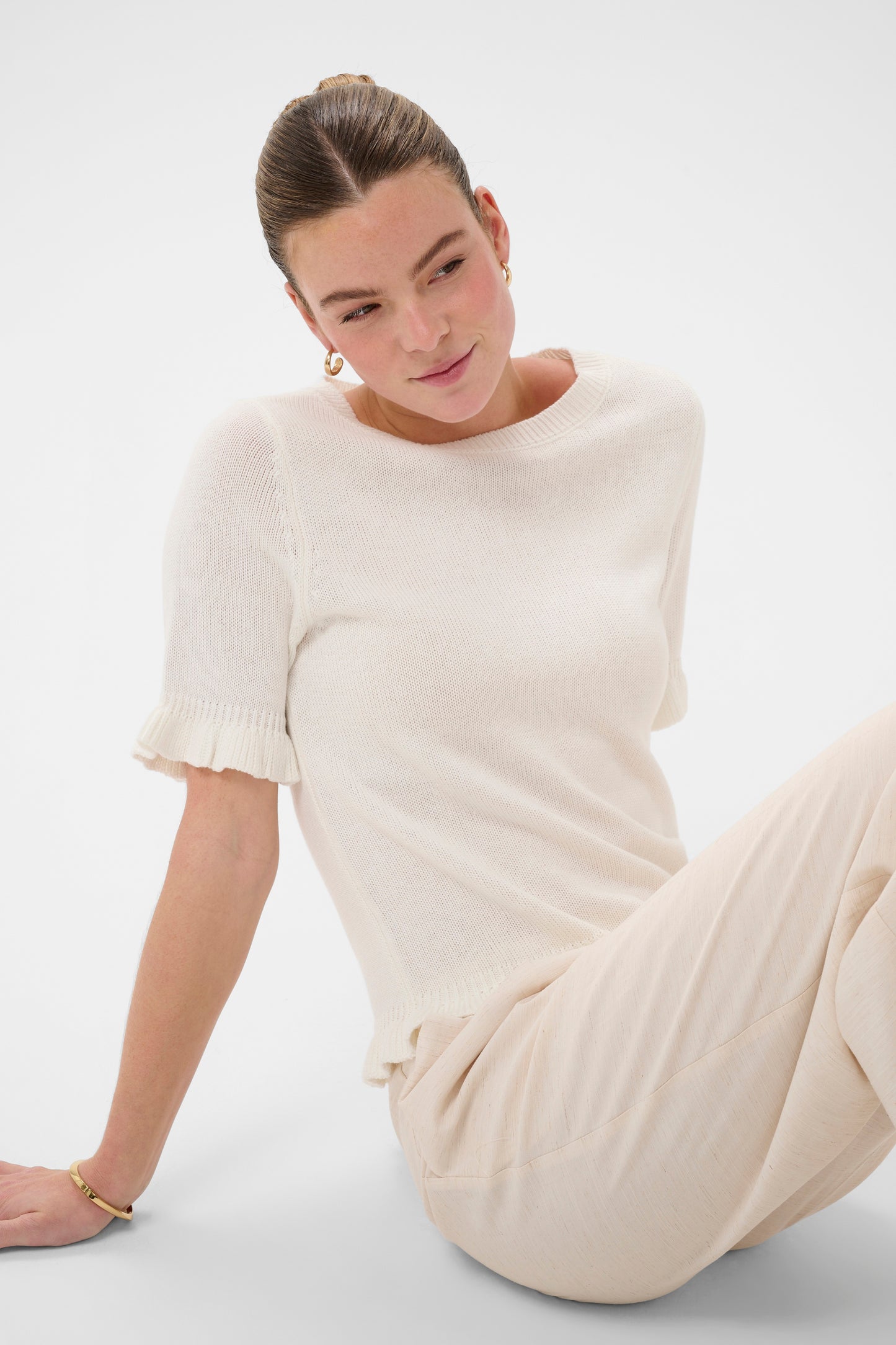 Kaffe KAlindsay Knit Pullover Chalk