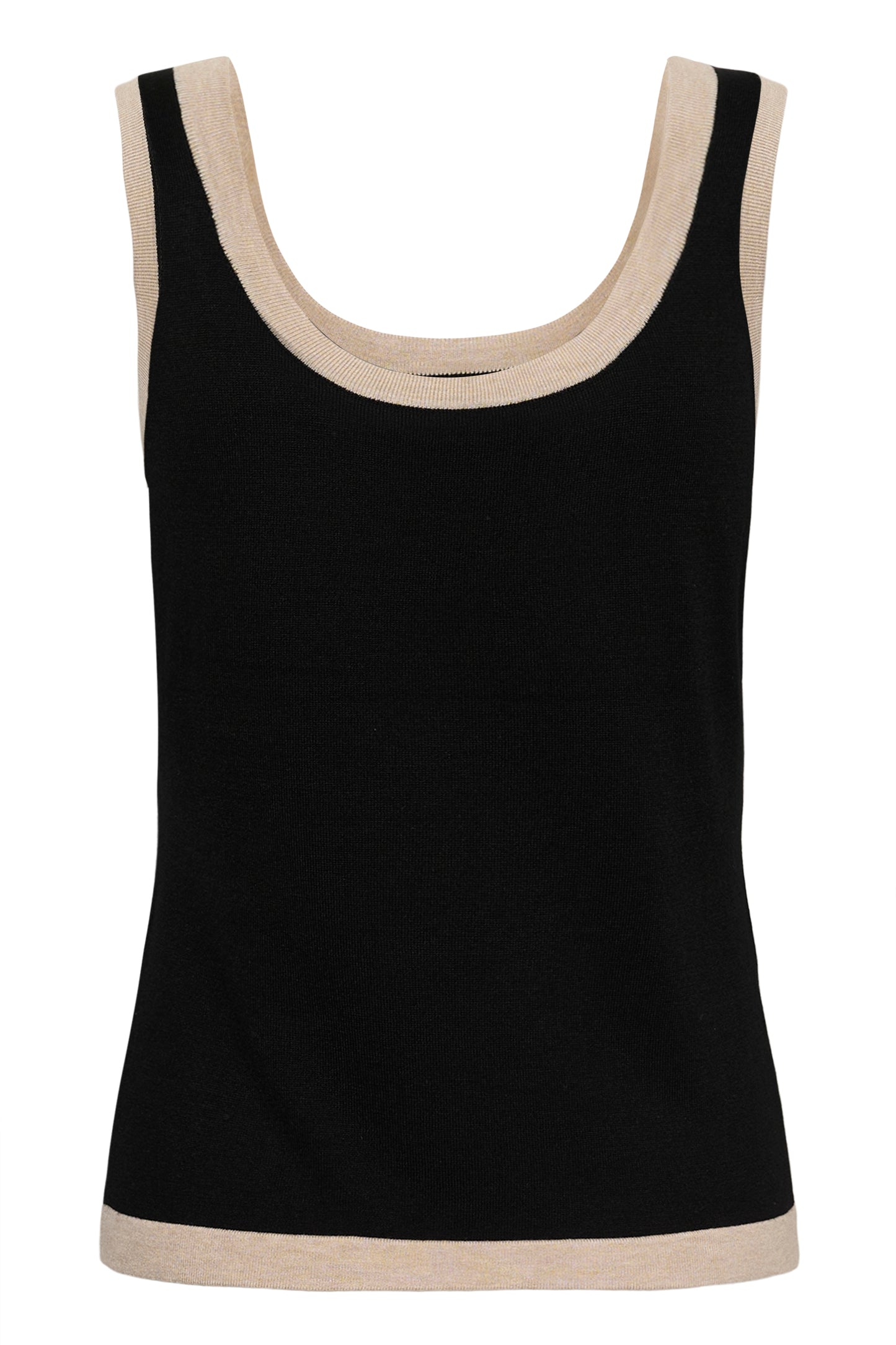Kaffe KAlizza Contrast Knit Top Black Deep