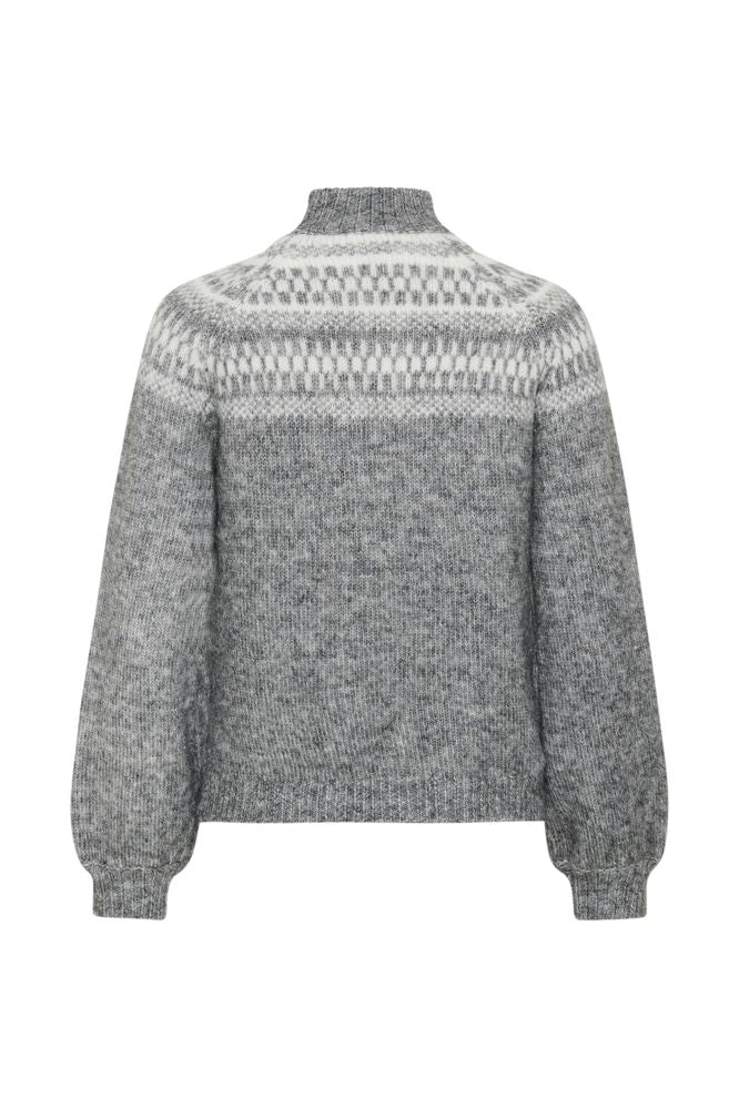 Kaffe KAgerda Pullover Knit Dark Grey Melange/Chalk