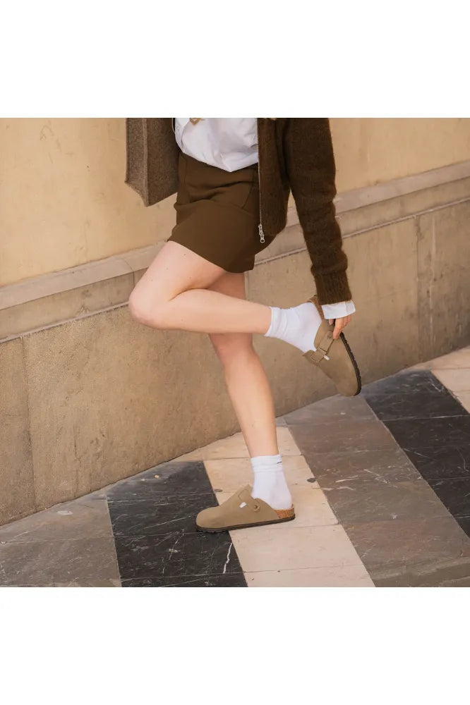 Shepherd Roma Clogs Taupe Suede