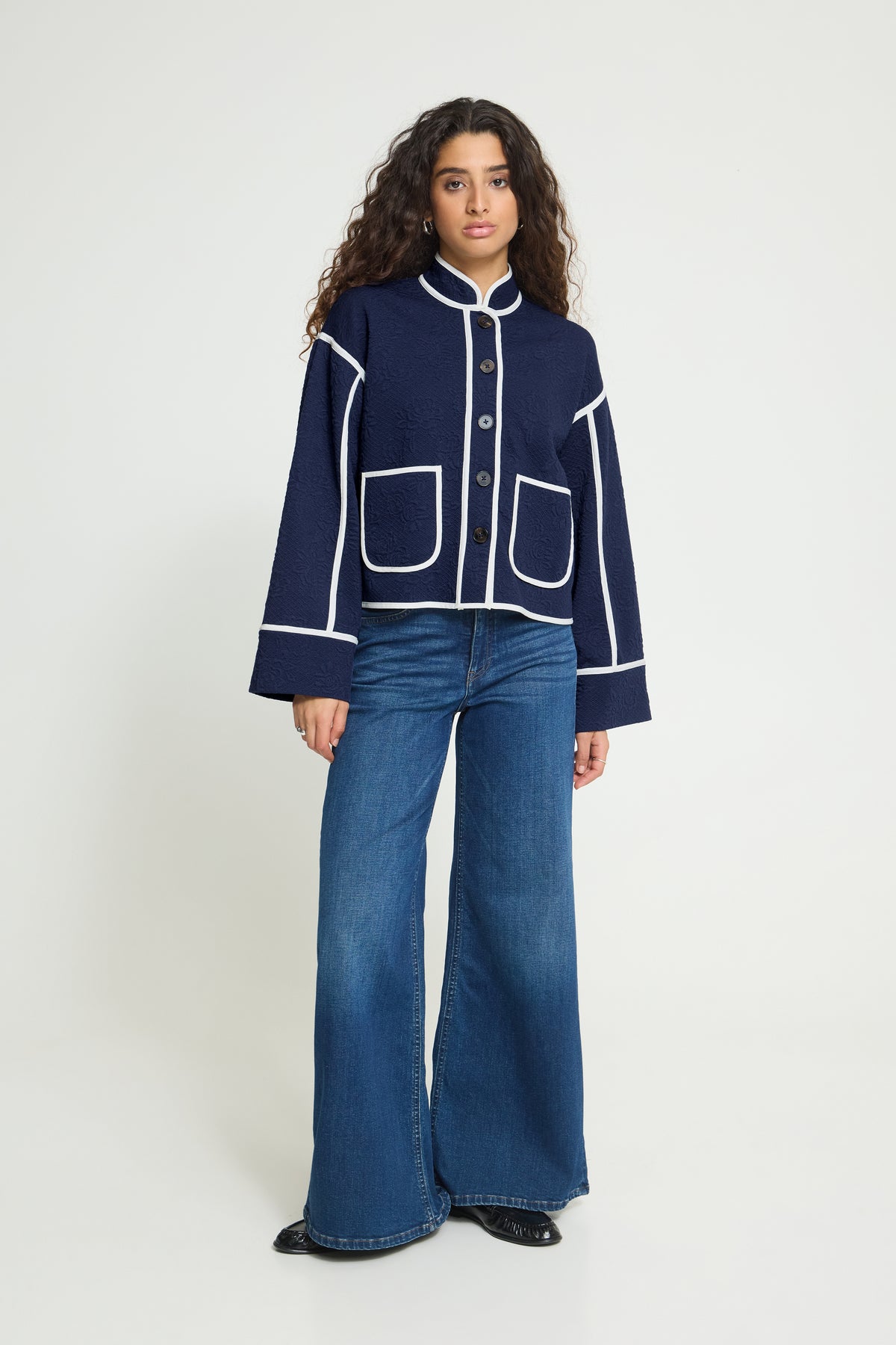 Ichi Kate Quilted Jacket Maritime Blue