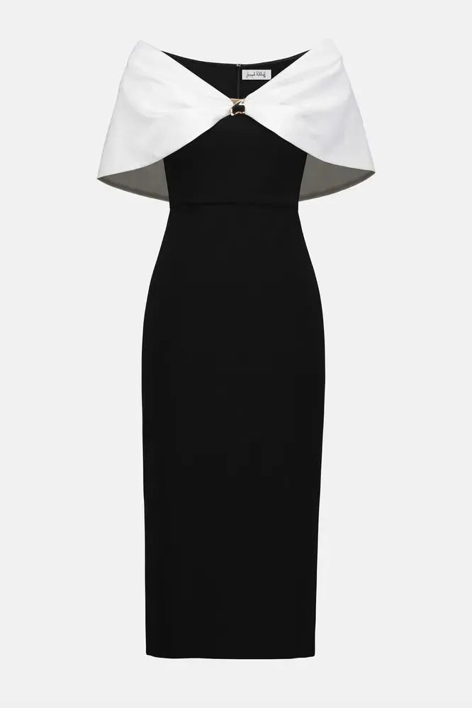 Joseph Ribkoff LDS Dress / 253726-Black/Vanilla