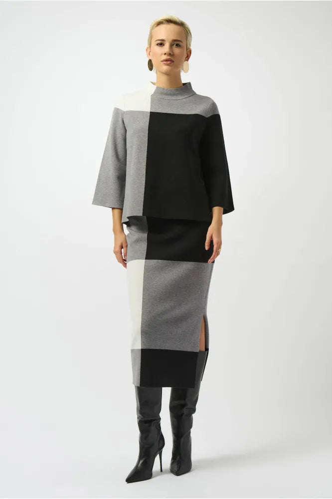 Joseph Ribkoff Jacquard Sweater Colour Block Pullover
