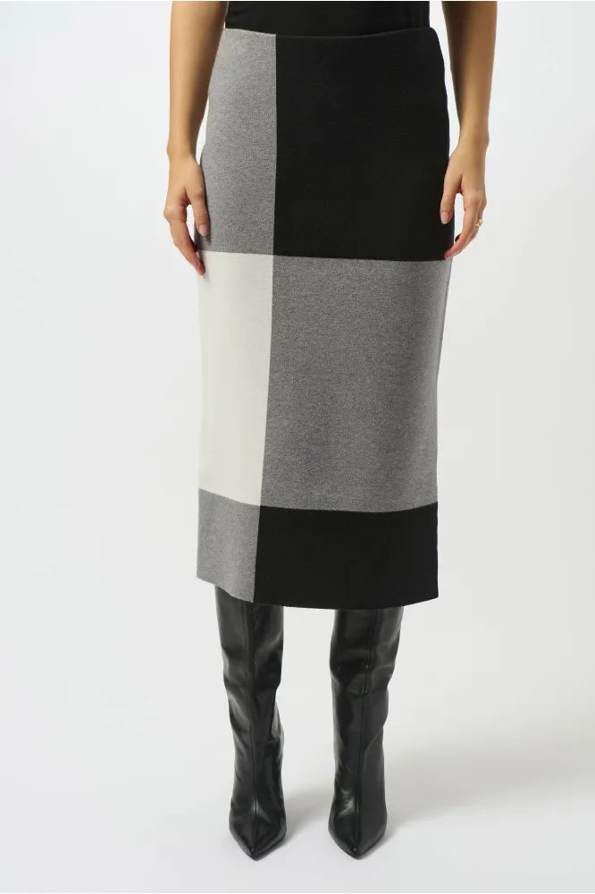 Joseph Ribkoff Jacquard Sweater Colour Block Skirt