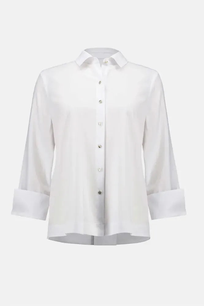 Joseph Ribkoff Stretch Poplin Blouse White