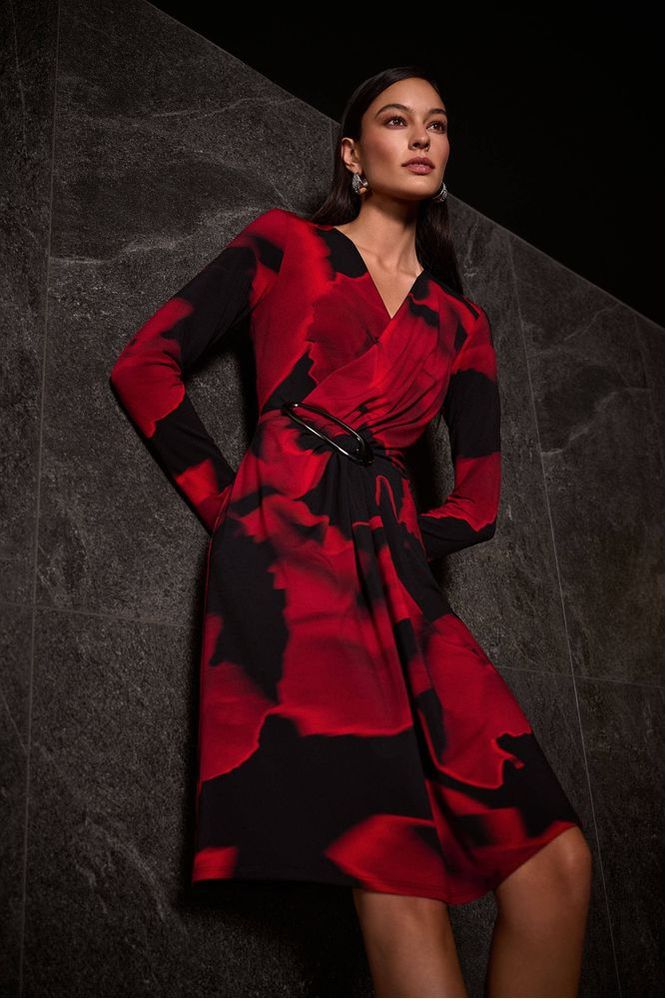 Joseph Ribkoff Abstract Wrap Dress