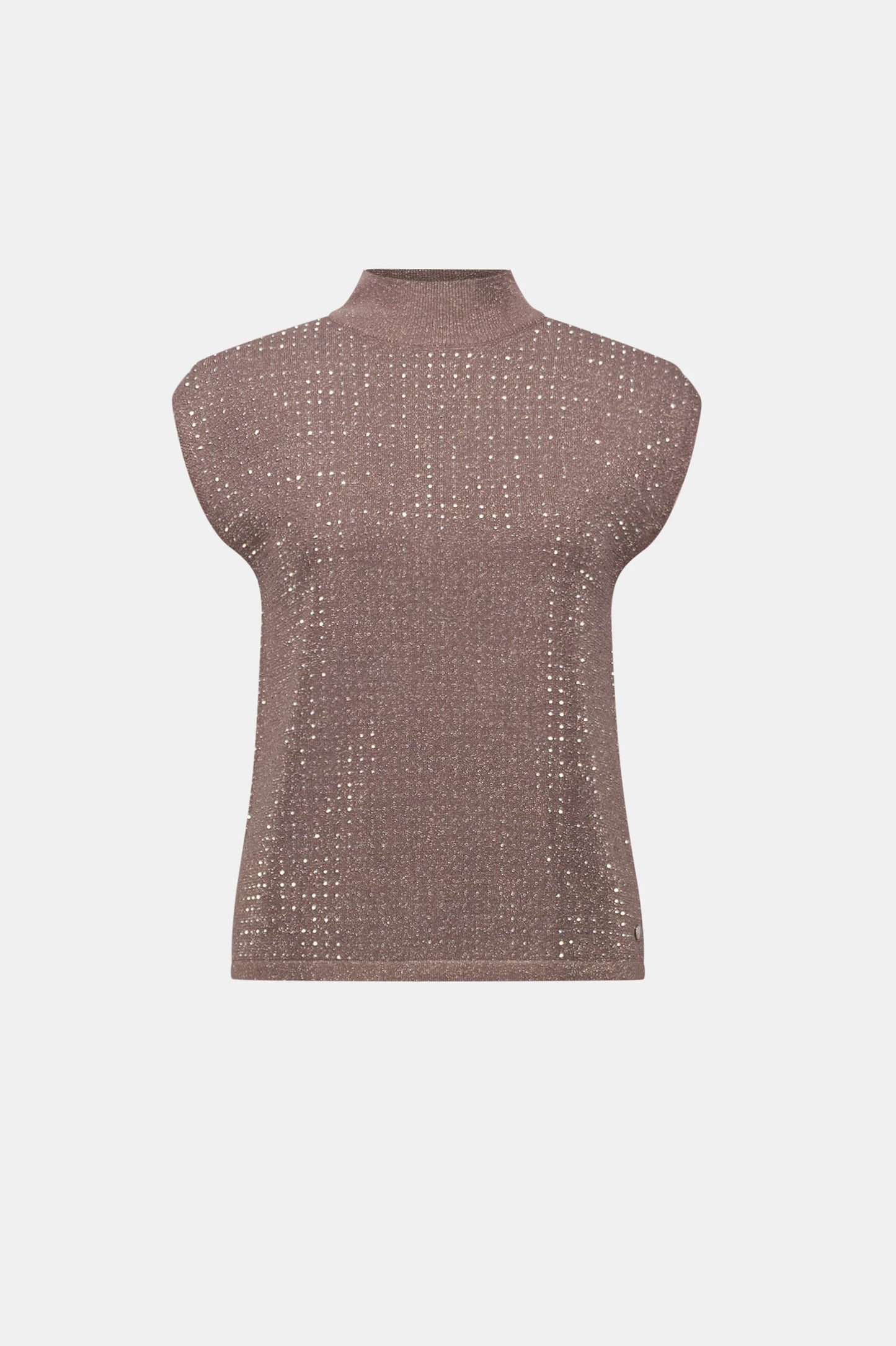 Joseph Ribkoff Knit Sleeveless Pullover-Mink/Gold