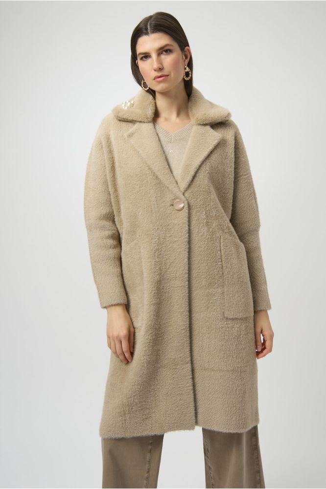 芙蓉 Joseph Ribkoff Faux Fur Sweater Fawn Coat | Alana Interiors