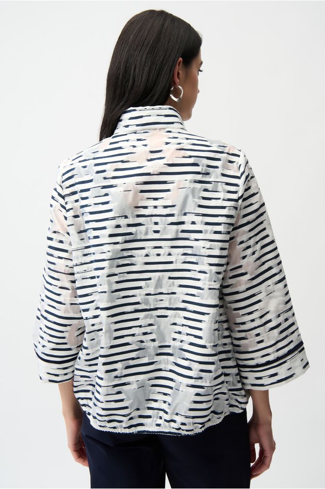 Joseph Ribkoff Bomber Jacket Off White/Navy