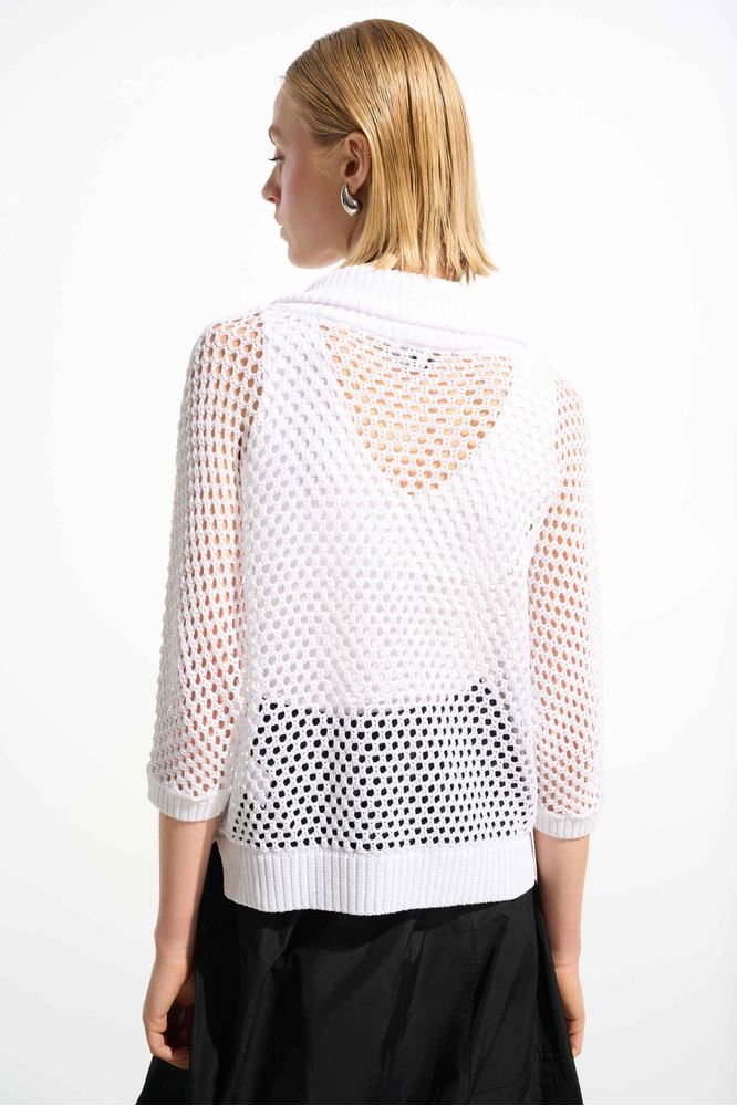 Joseph Ribkoff Boxy Half Zip Vanilla