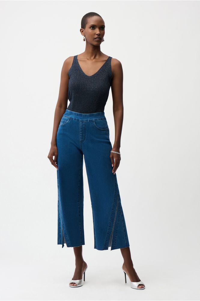 Joseph Ribkoff Culotte Rhinestones Jeans DMB | Alana Interiors