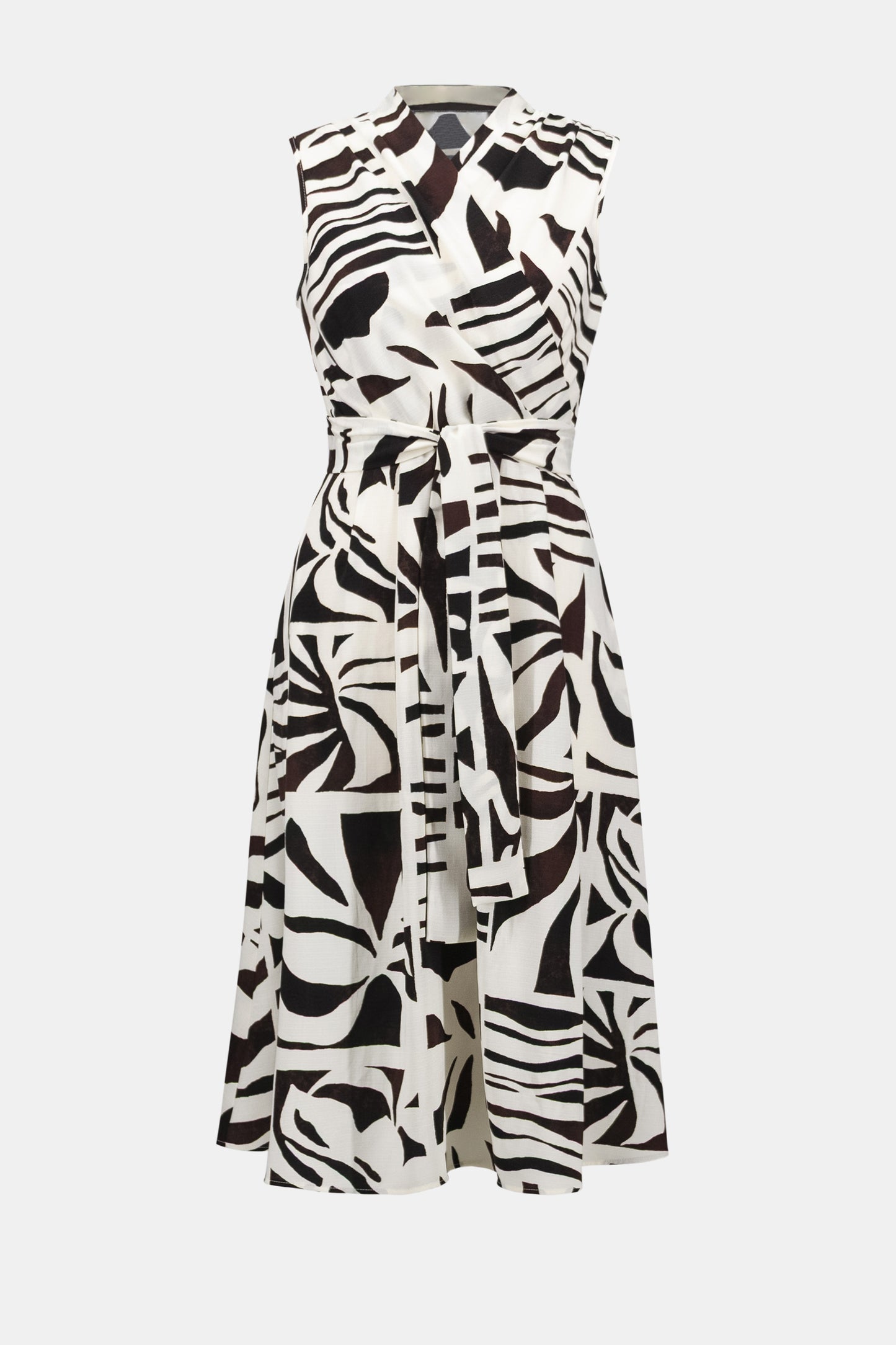 Joseph Ribkoff Tropical Print Wrap Dress Beige/Multi