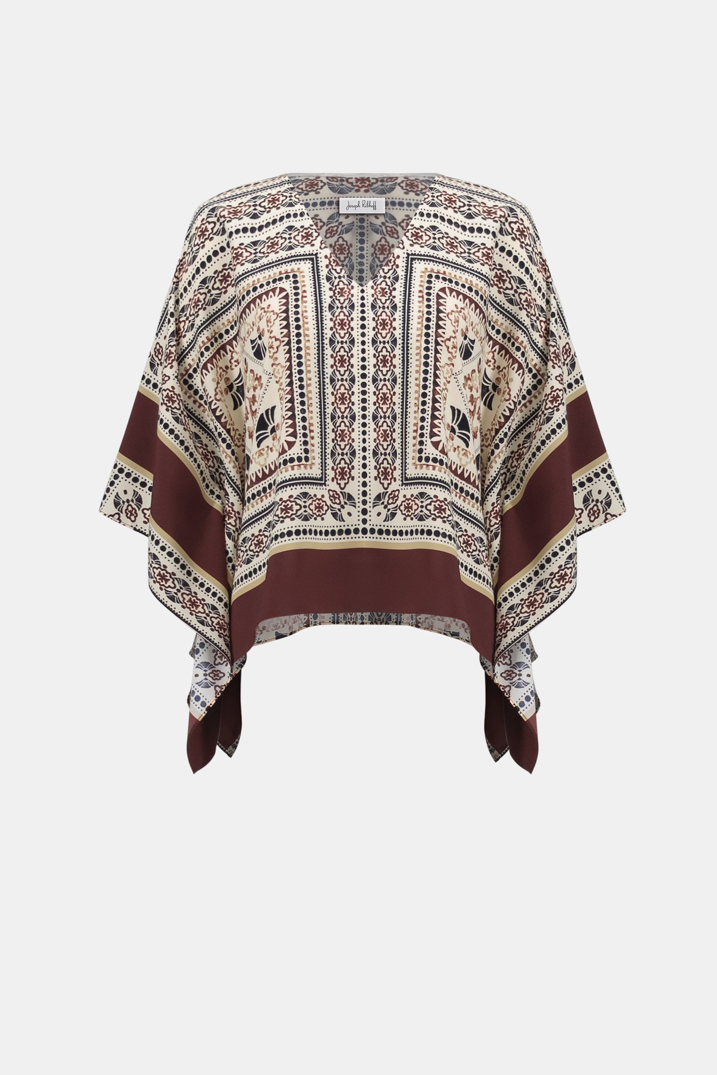 Joseph Ribkoff Printed Poncho Top Beige/Multi