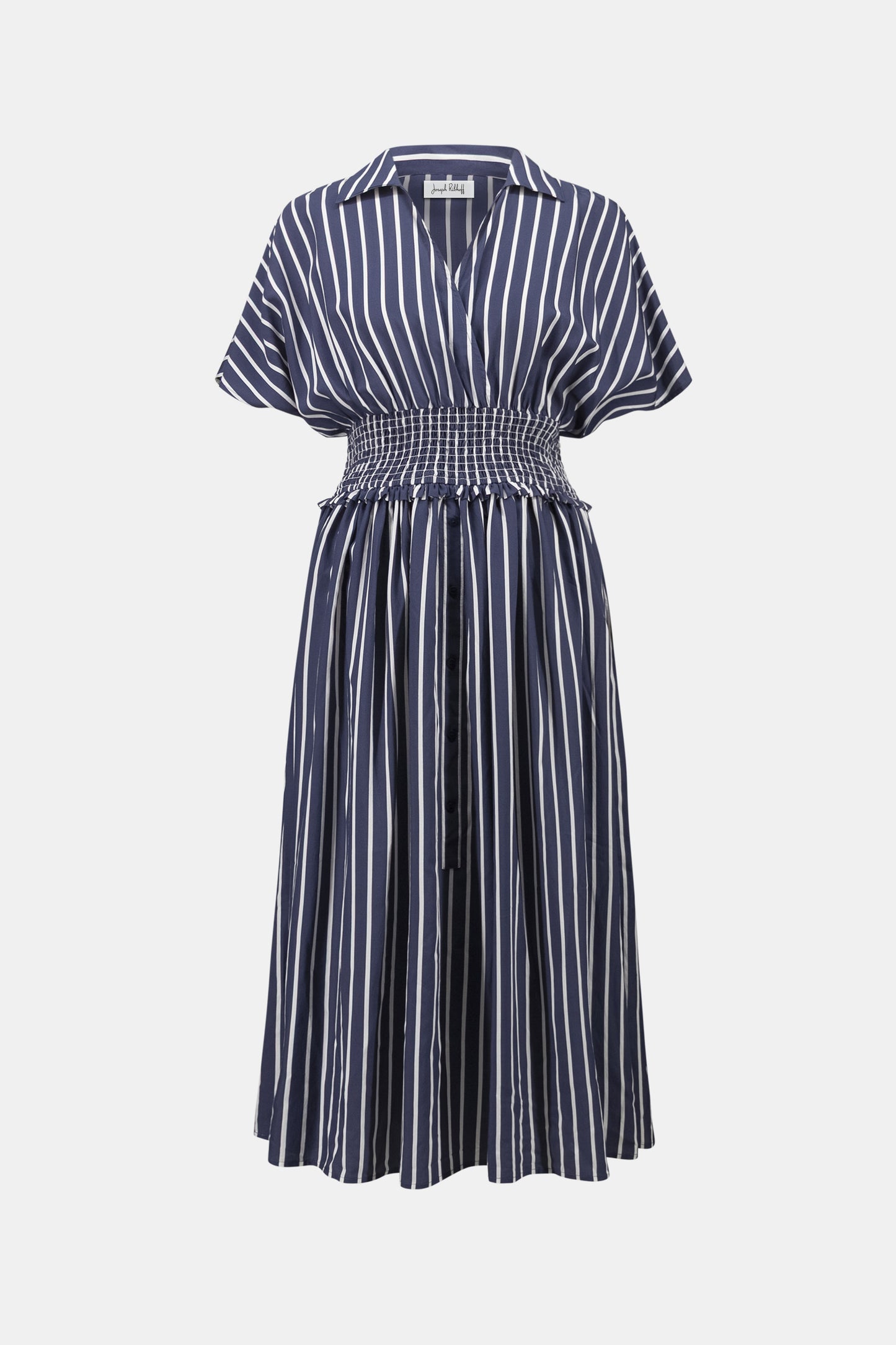 Joseph Ribkoff Poplin Stripe Dress Blue/White