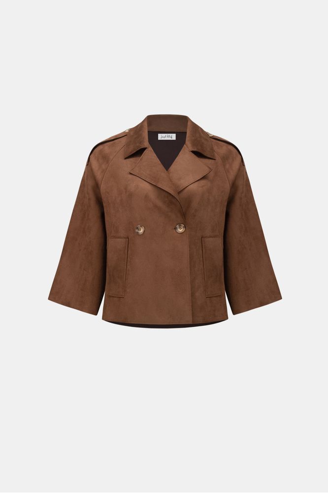 Joseph Ribkoff Suede Jacket - Brown