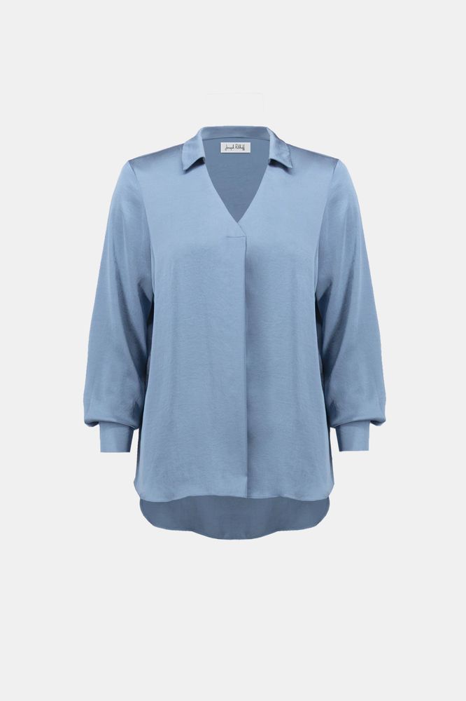 Joseph Ribkoff Shirt-Collar Tunic Chambray