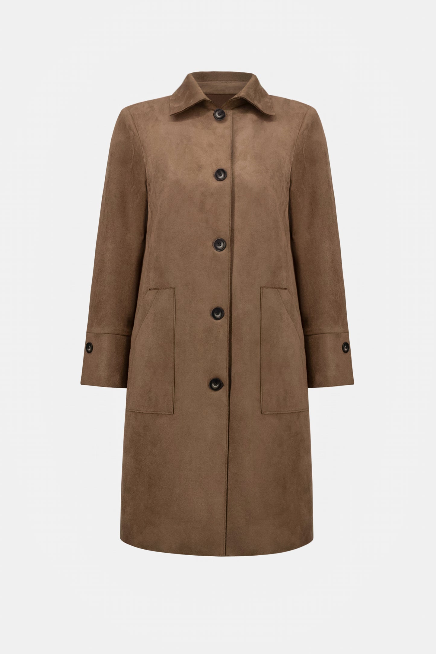Joseph Ribkoff Scuba Suede Straight Coat Mink