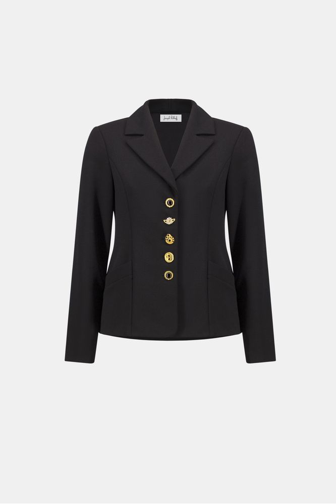 Joseph Ribkoff Crepe Fitted Blazer Black