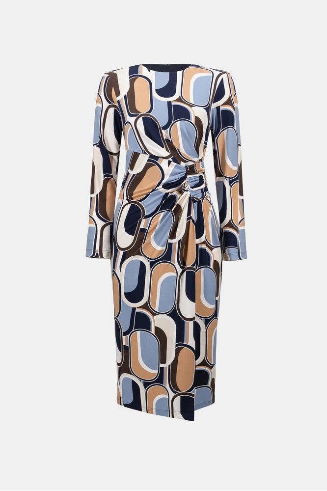 Joseph Ribkoff Silky Knit Wrap Dress Off-White/Multi