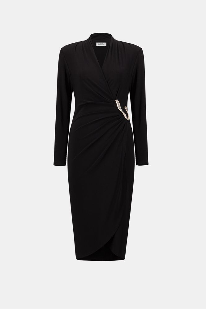 Joseph Ribkoff Silky Knit Wrap Dress Black