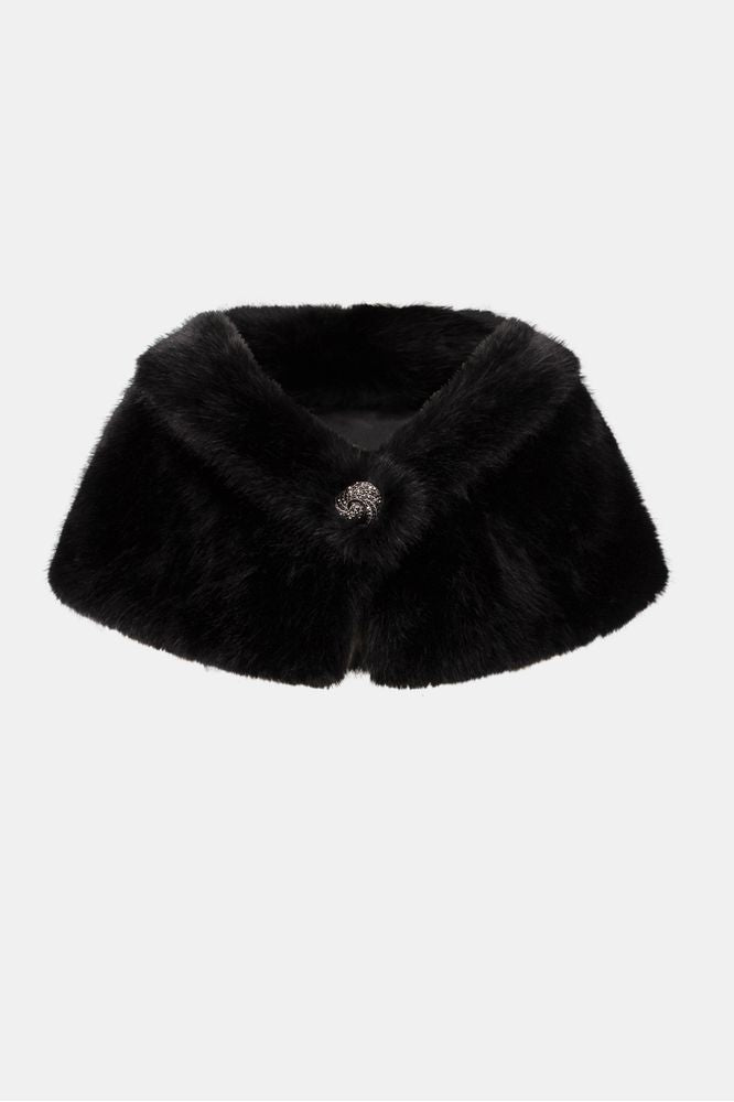 Joseph Ribkoff Faux Fur Collar Stole Black