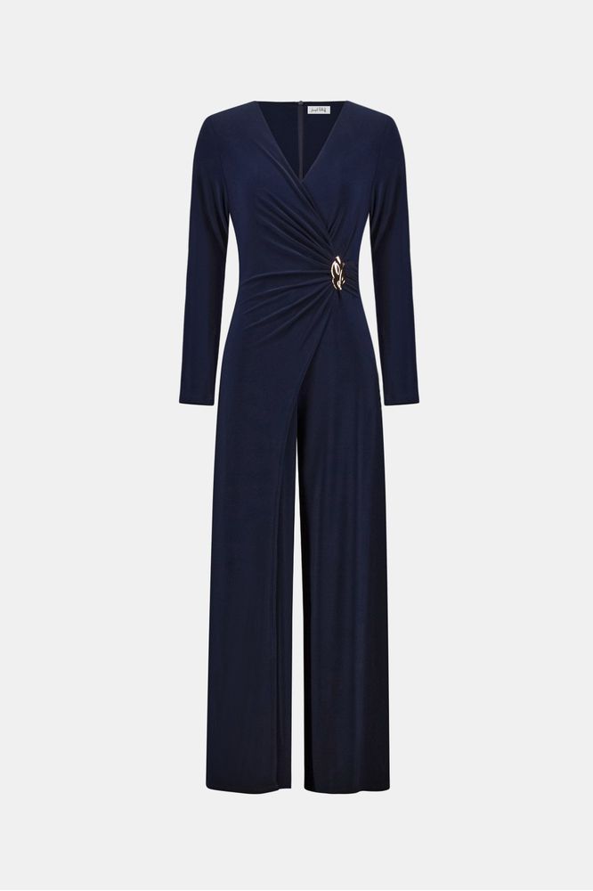 Joseph Ribkoff Wide Leg Wrap Jumpsuit Midnight Blue