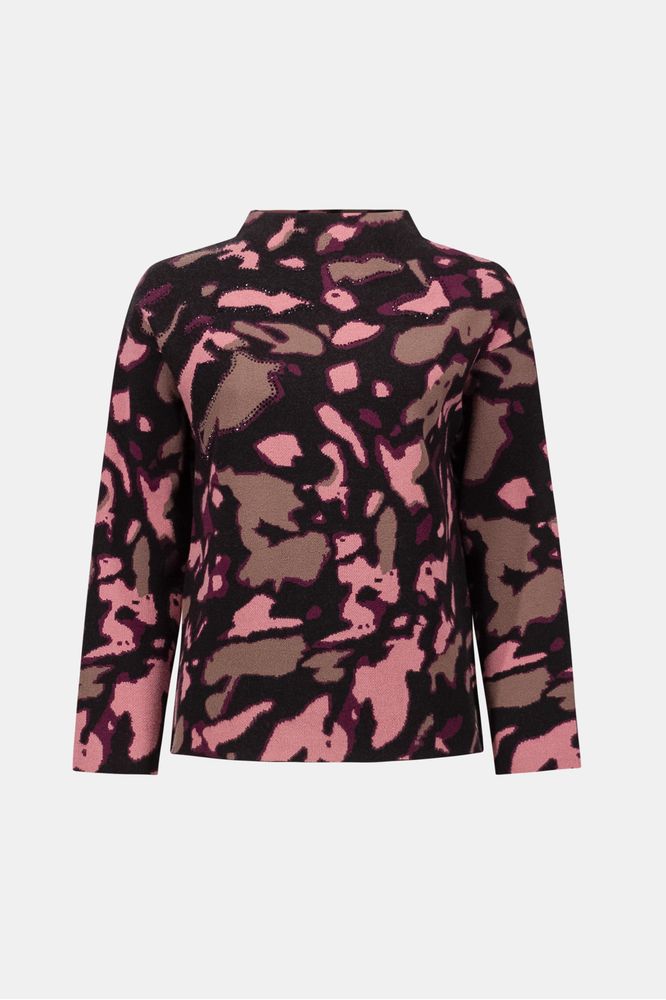 Joseph Ribkoff Rhinestone Jacquard Sweater Black/Multi