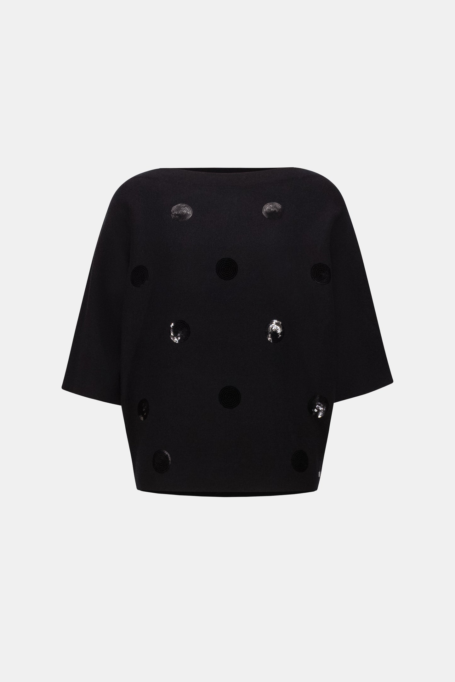 Joseph Ribkoff Boxy Embroidered Sweater Black