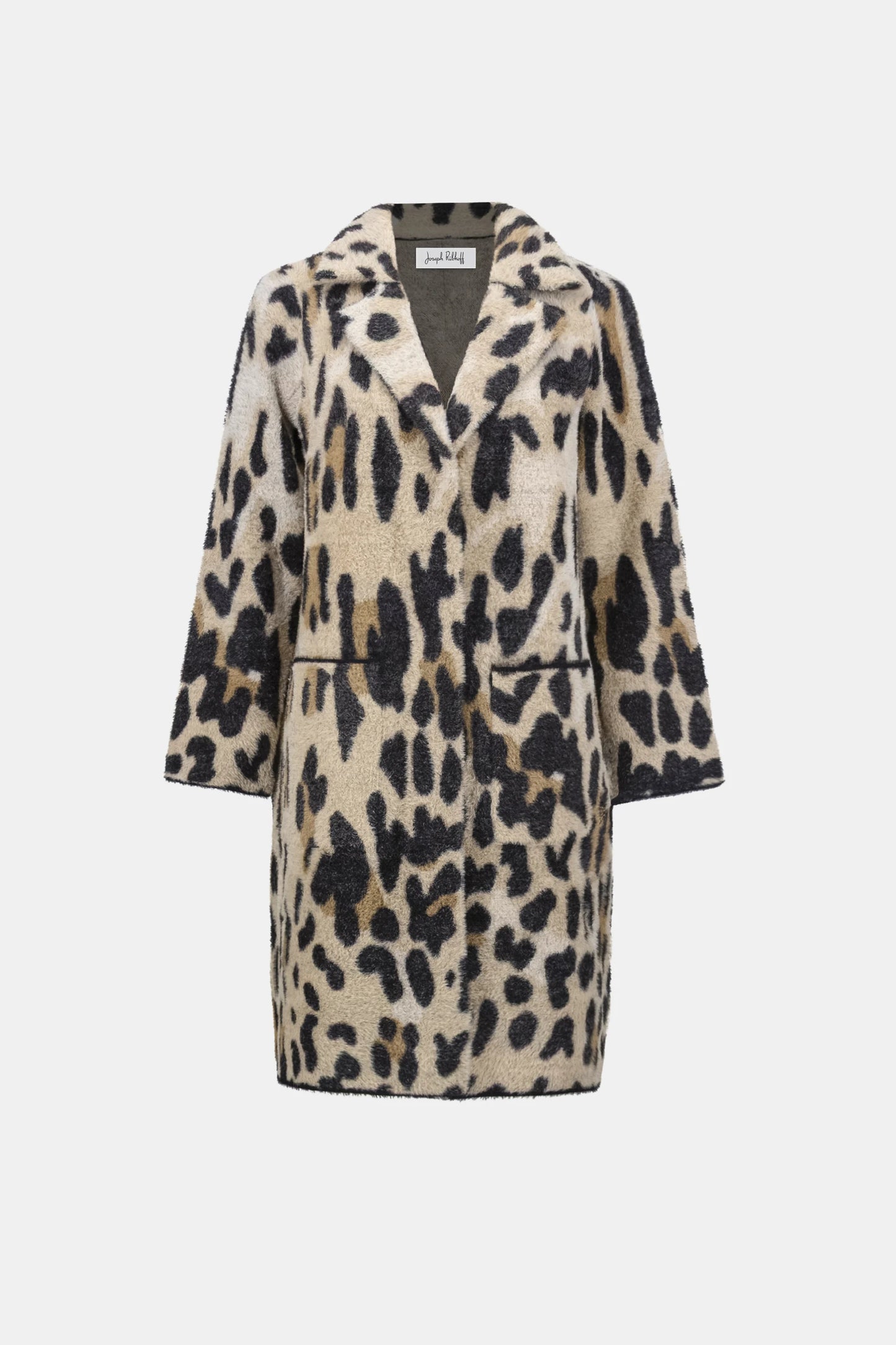 Joseph Ribkoff Feather Yarn Leopard Print Coat