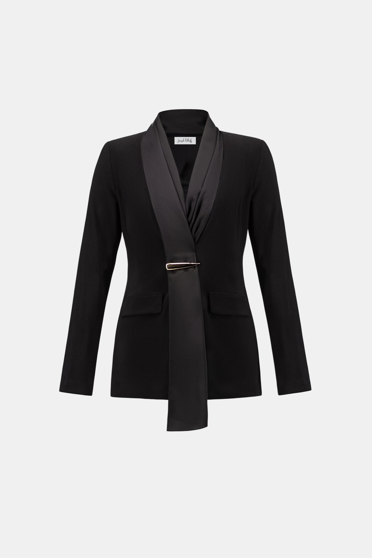 Joseph Ribkoff Scarf Collar Blazer Black