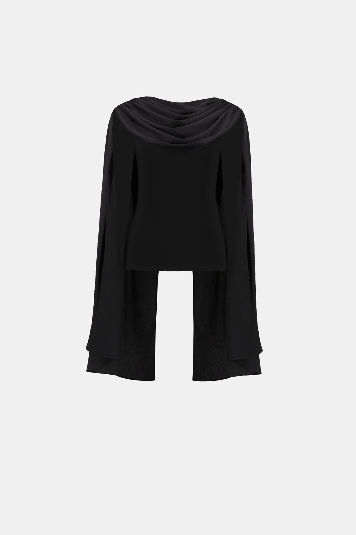 Joseph Ribkoff Scarf Collar Fitted Top Black
