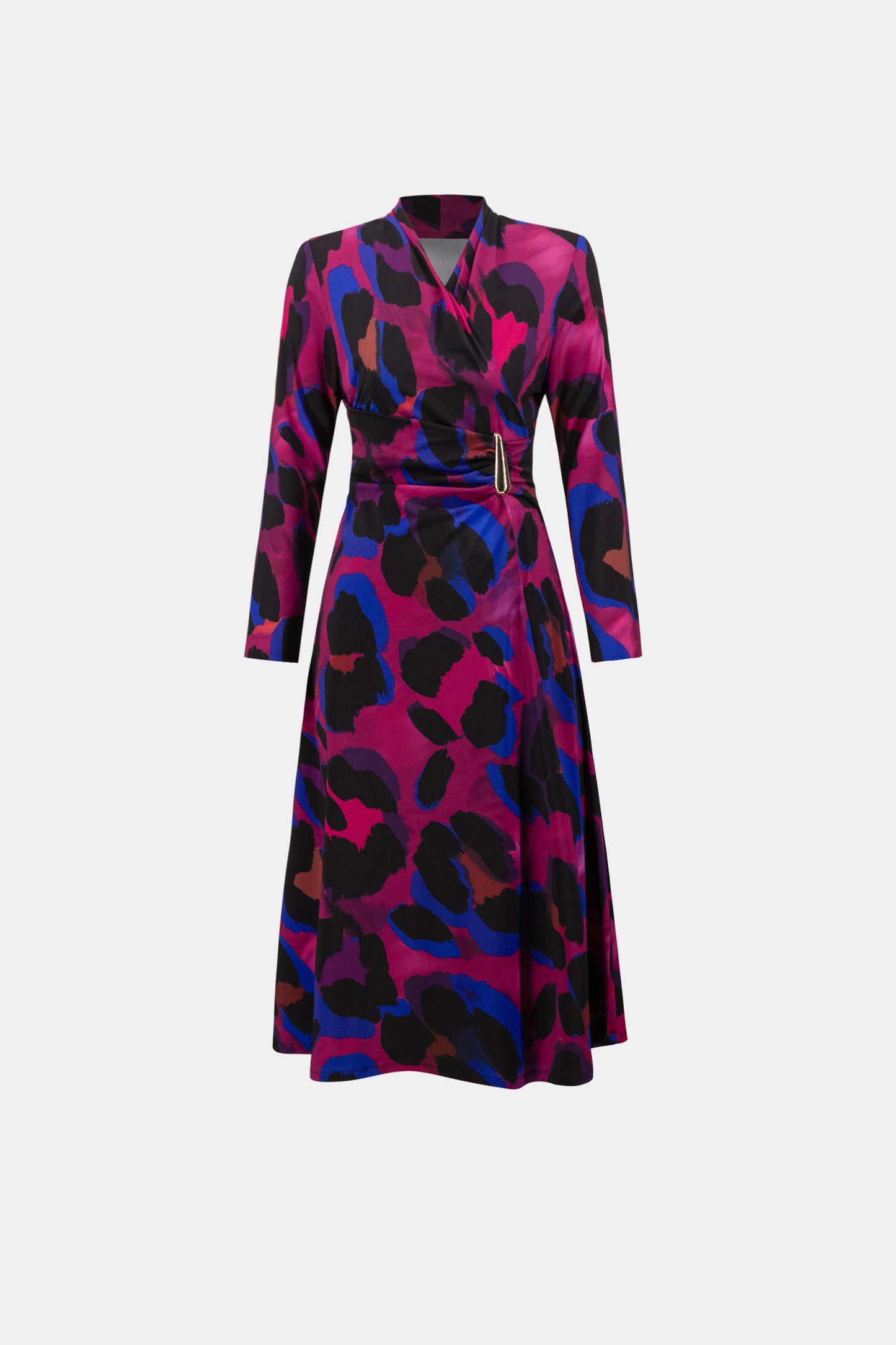 Joseph Ribkoff Animal Print Wrap Dress Black Multi