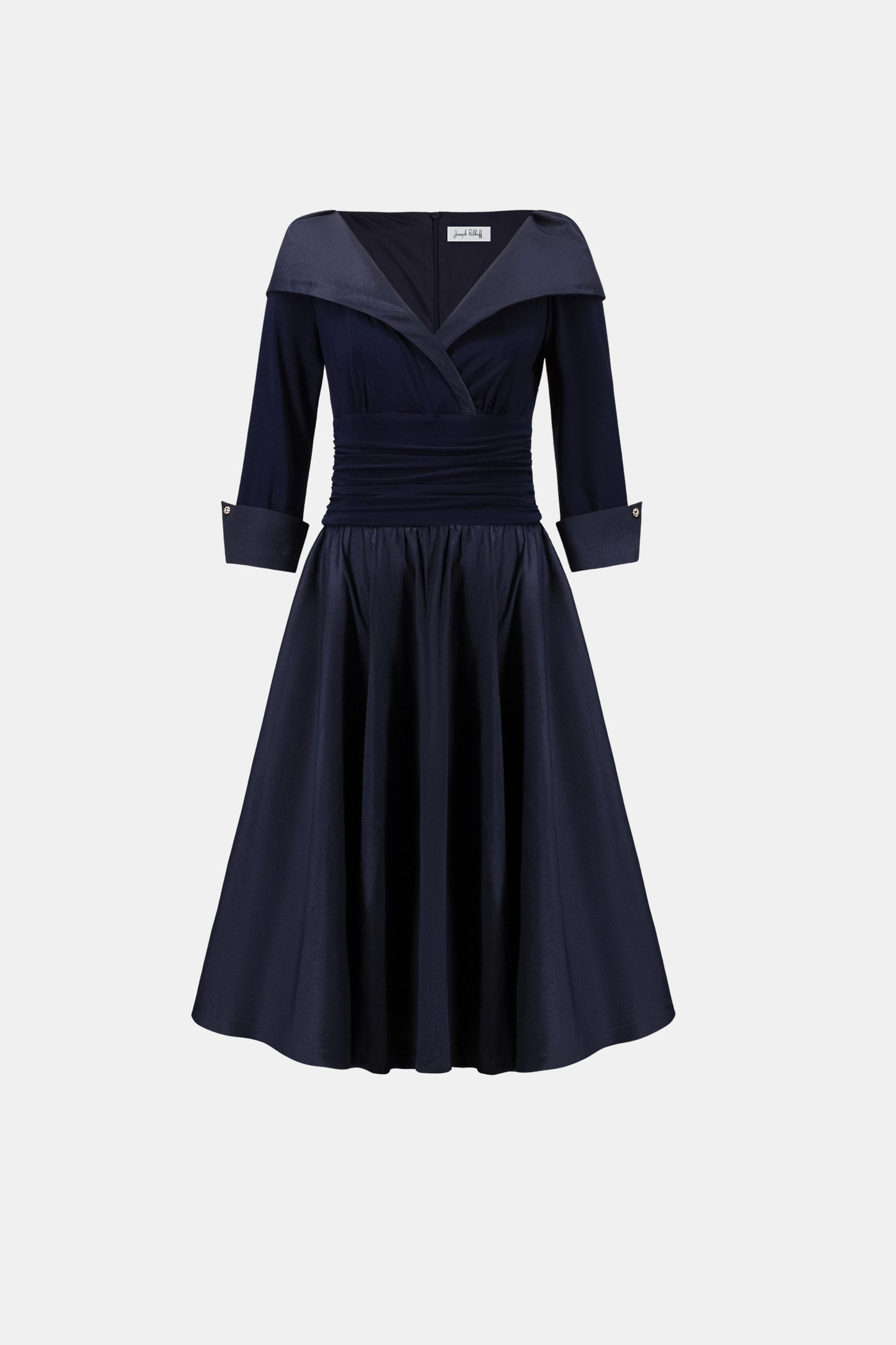 Joseph Ribkoff V-Neck Lapel Dress Midnight Blue
