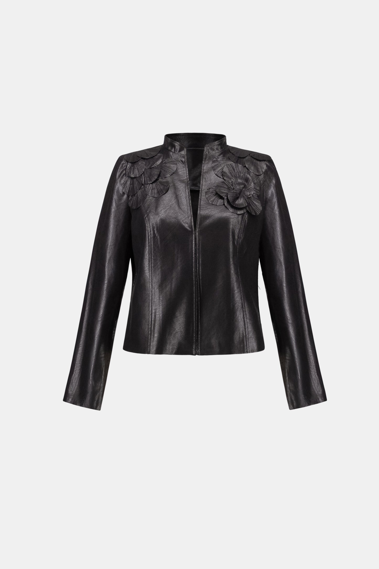 Joseph Ribkoff Embellished Foiled Suede Jacket Black