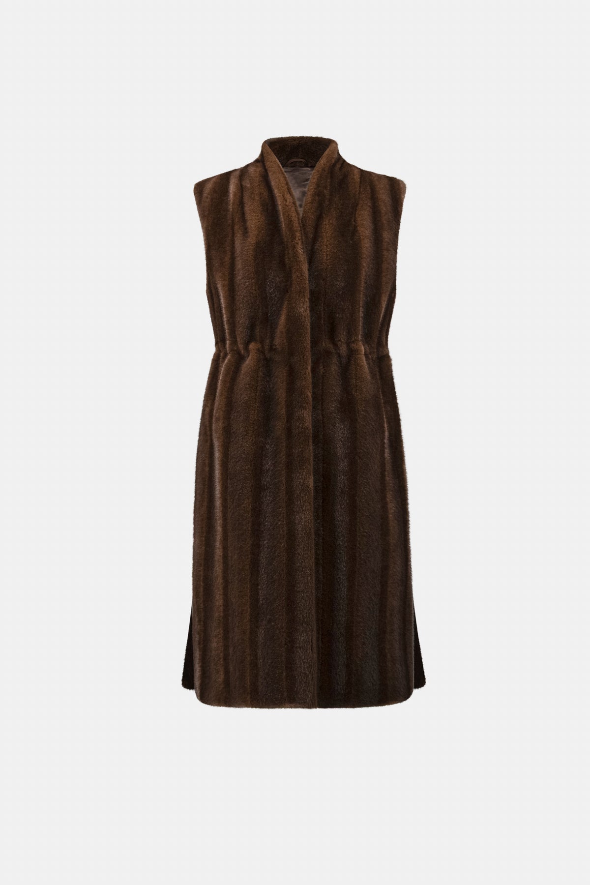Joseph Ribkoff Faux Fur Vest Brown