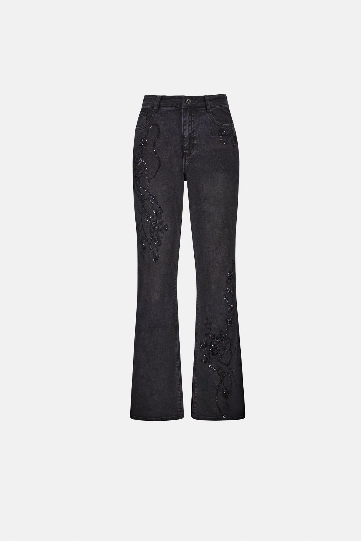 Joseph Ribkoff Bootcut Embellished Jeans Charcoal Grey