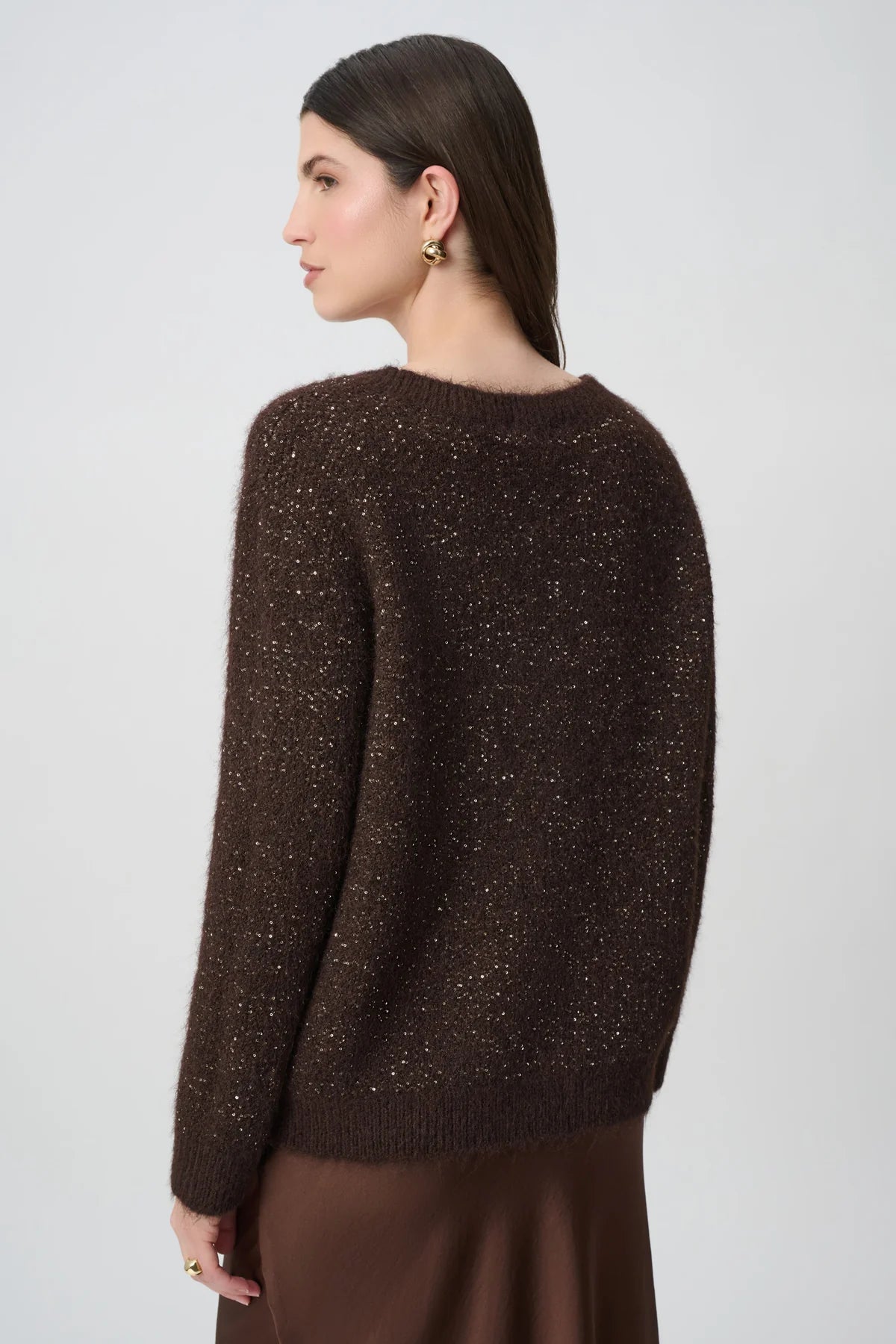 Joseph Ribkoff Sequin Sweater Mahogany