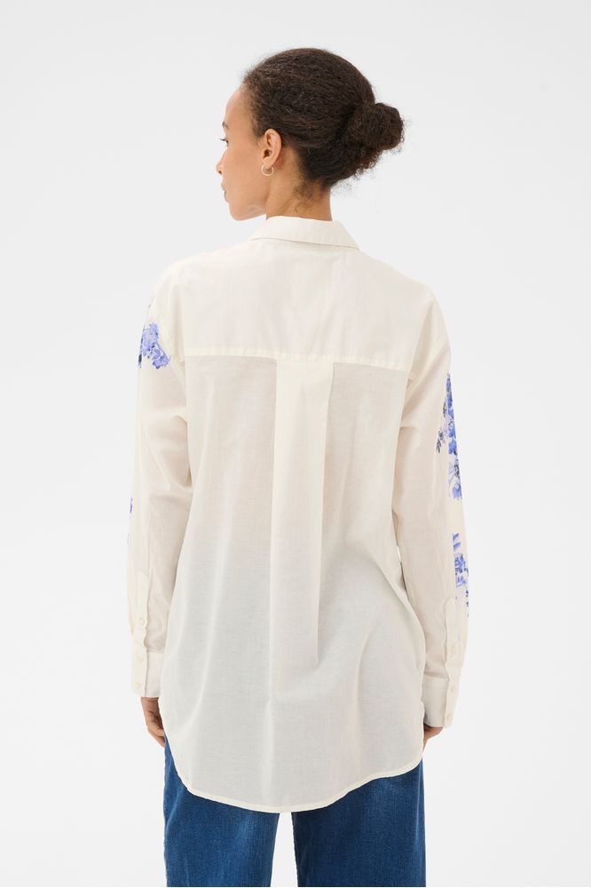 Part Two AleiaPW Shirt Blue Shadow Flower Print