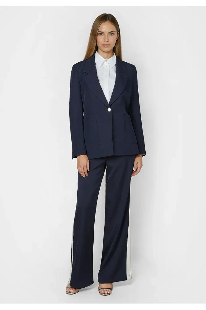 Marc Aurel Quilted Blazer Navy