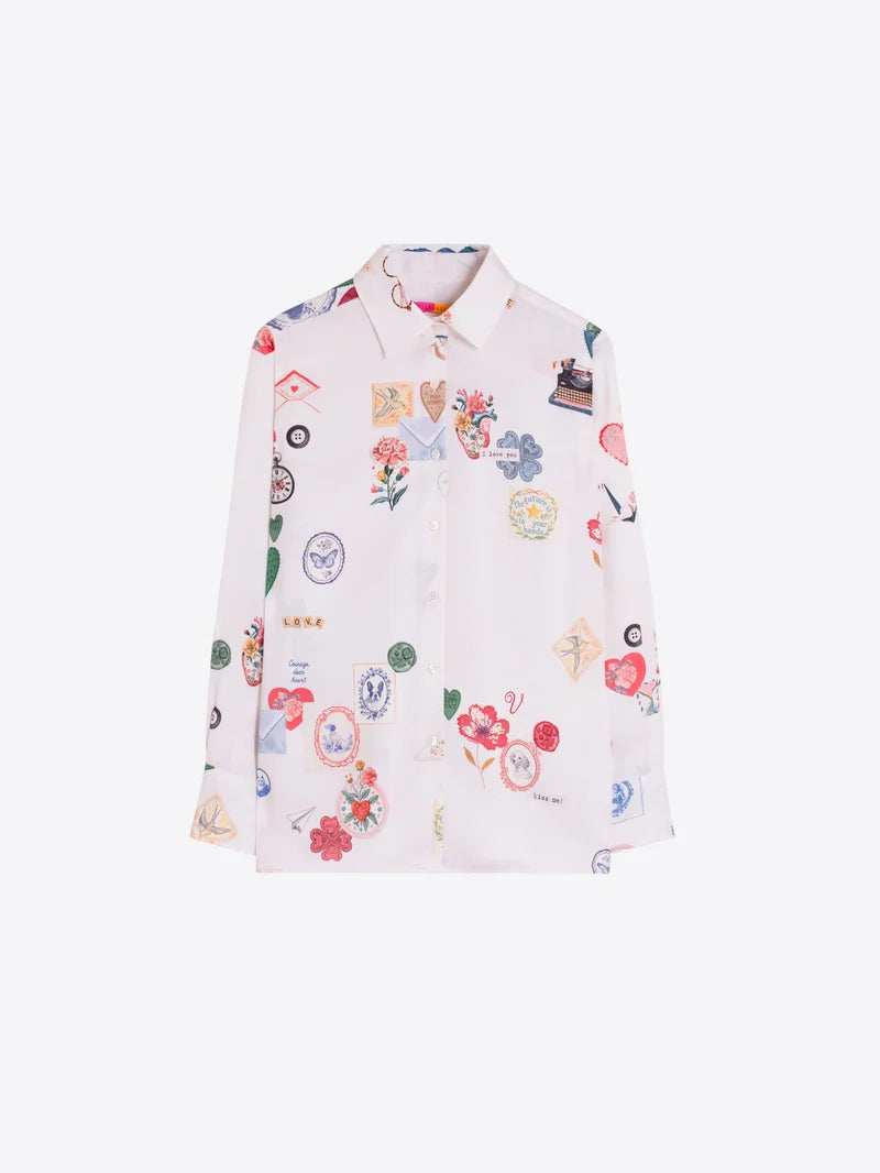 Vilagallo Multicolor Love Print Shirt 33920