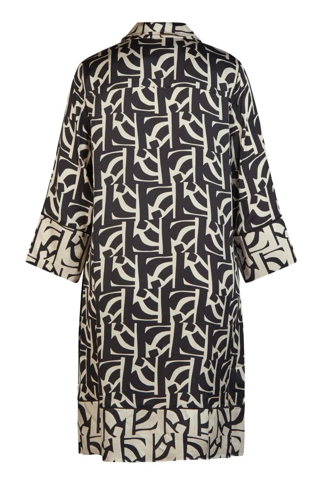 Marc Aurel Graphic Print Dress Black/Beige