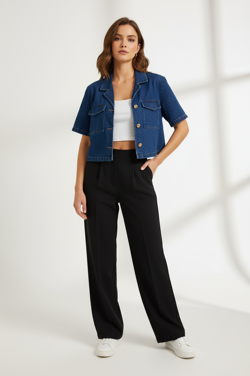 French Connection Archie Denim Shirt-Warm Indigo