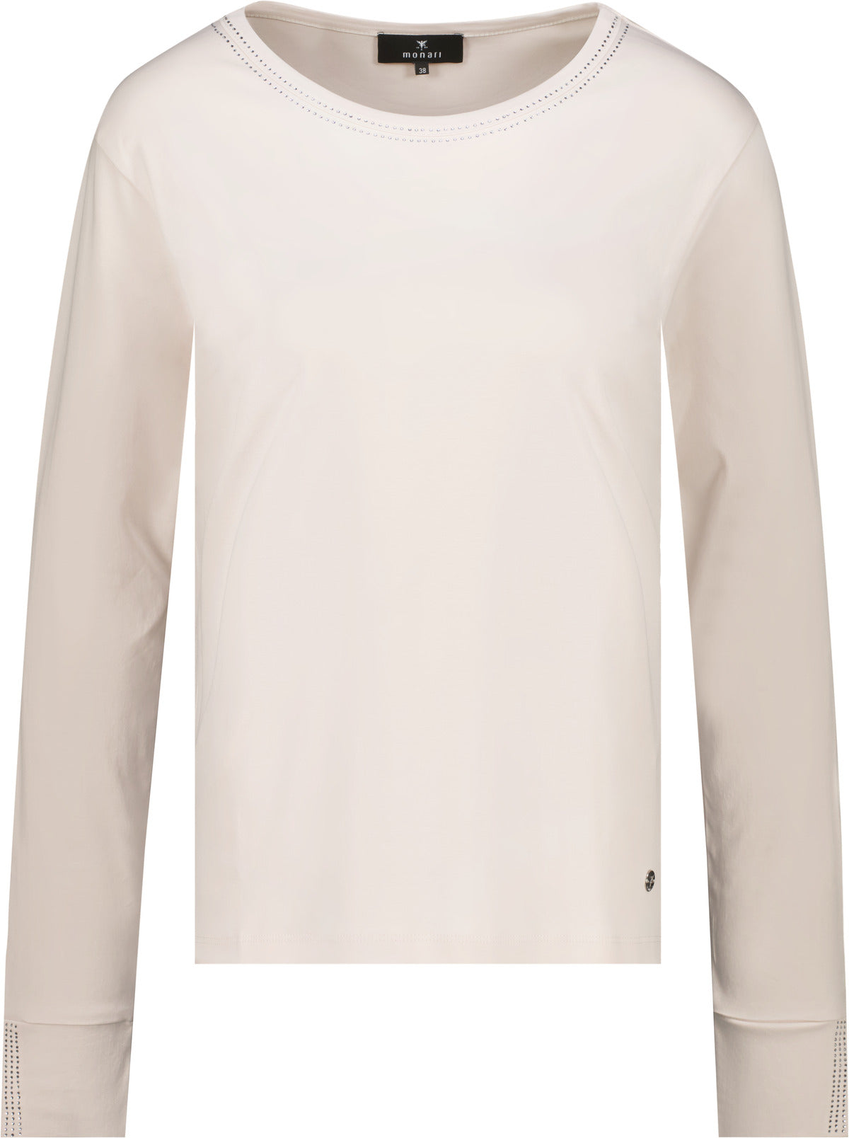 Monari Top Rhinestone Detail Beige 810532
