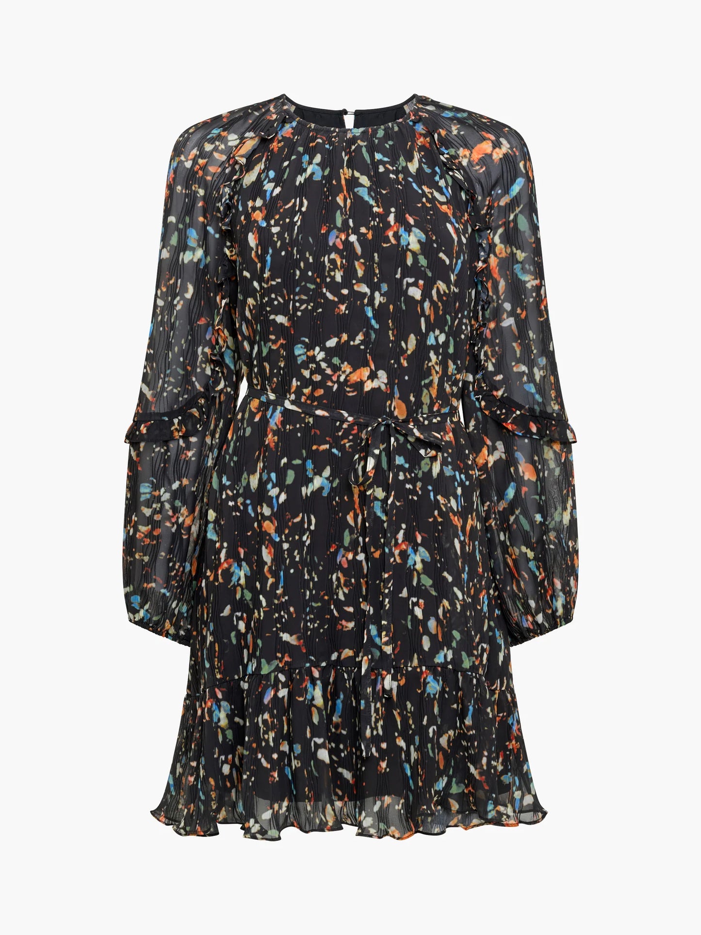 French Connection Kylie Abstract Print Dress-Black Multi
