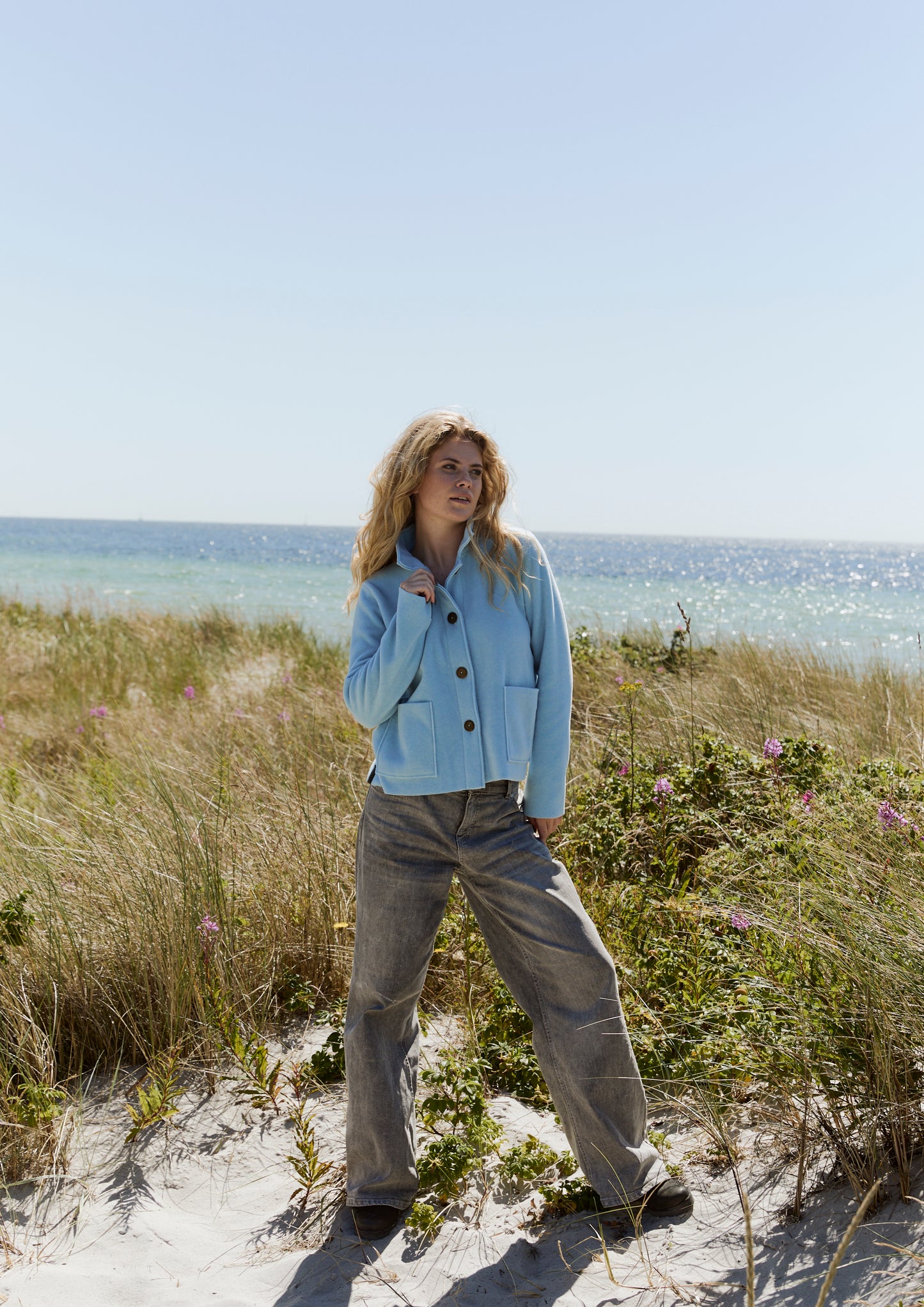 Henriette Steffensen Jacket Cardigan 7164 Dusty Blue